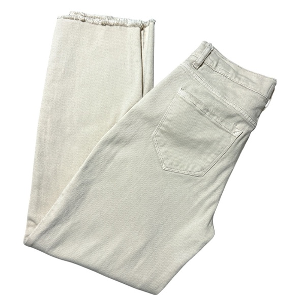 Kensie Vintage Lux Slim Cropped Jeans Raw Hem Beige Size 4 - Picture 4 of 5